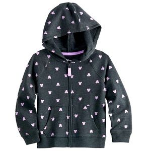 JUMPING BEANS DISNEY baby girls kids zipper hoodie Minnie Mouse pink gray NEW